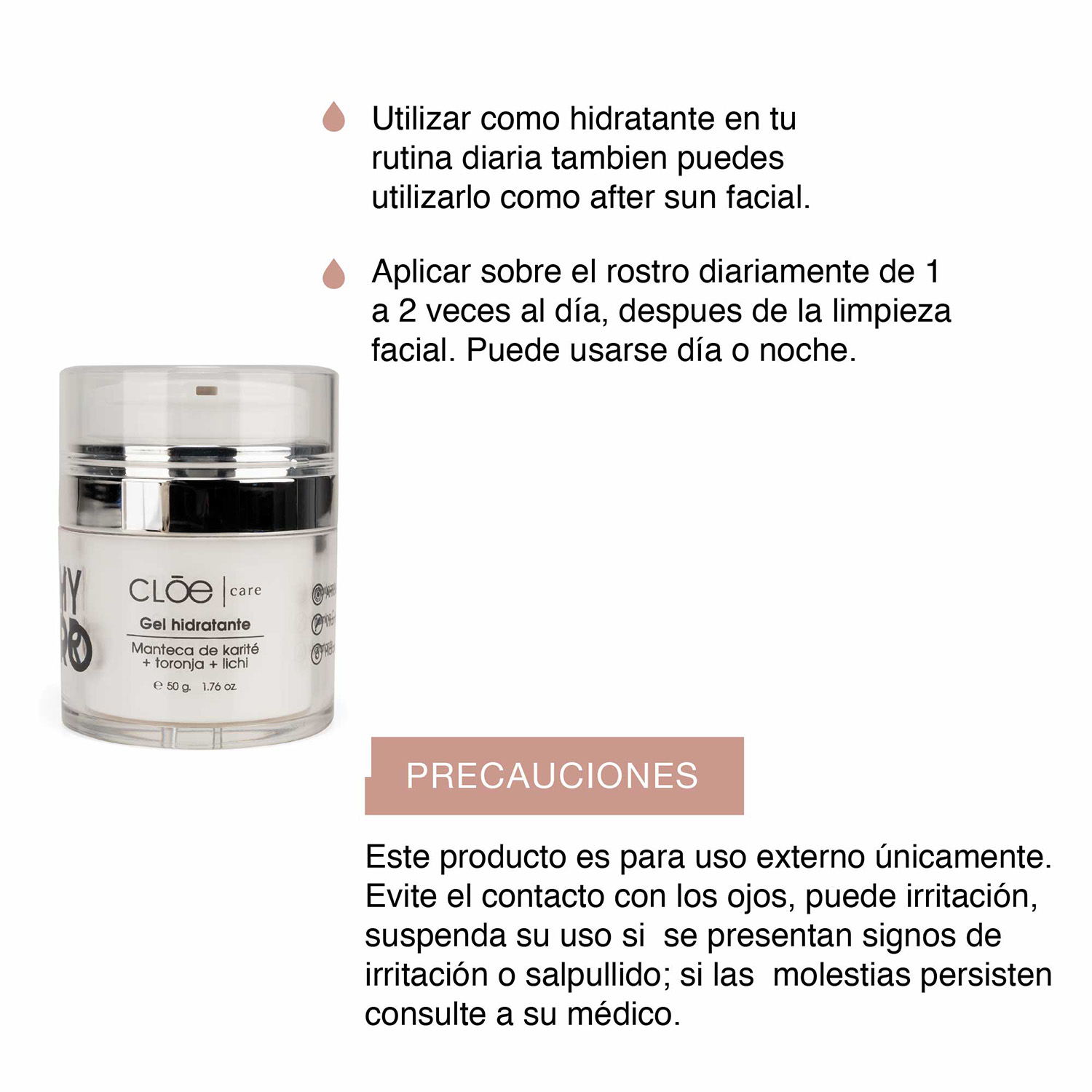 GEL HIDRATANTE FACIAL CON MANTECA DE KARITE + TORONJA (GEL HIDRATANTE PARA ROSTRO)